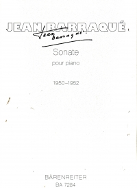 Barraque Piano Sonata (1950-1952) Piano Solo Sheet Music Songbook
