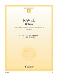 Ravel Bolero Korn Easy Piano Duet Sheet Music Songbook