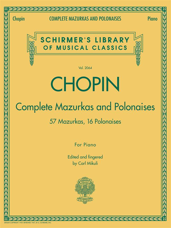 Chopin Mazurkas & Polonaises Complete Piano Sheet Music Songbook