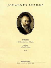 Brahms Ballads Opus 10 Piano Duet Sheet Music Songbook