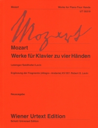 Mozart Works For Piano 4 Hands Sheet Music Songbook
