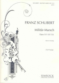 Schubert Military March Tausig Piano 4 Hands Sheet Music Songbook