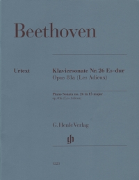 Beethoven Piano Sonata Op81a Eb Les Adieux Sheet Music Songbook