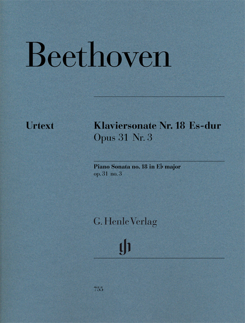 Beethoven Piano Sonata Op31 No 3 Eb Hunting Sheet Music Songbook