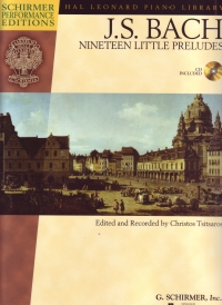 Bach Little Preludes (19) Piano Book & Cd Sheet Music Songbook