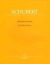 Schubert Late Piano Pieces Sheet Music Songbook
