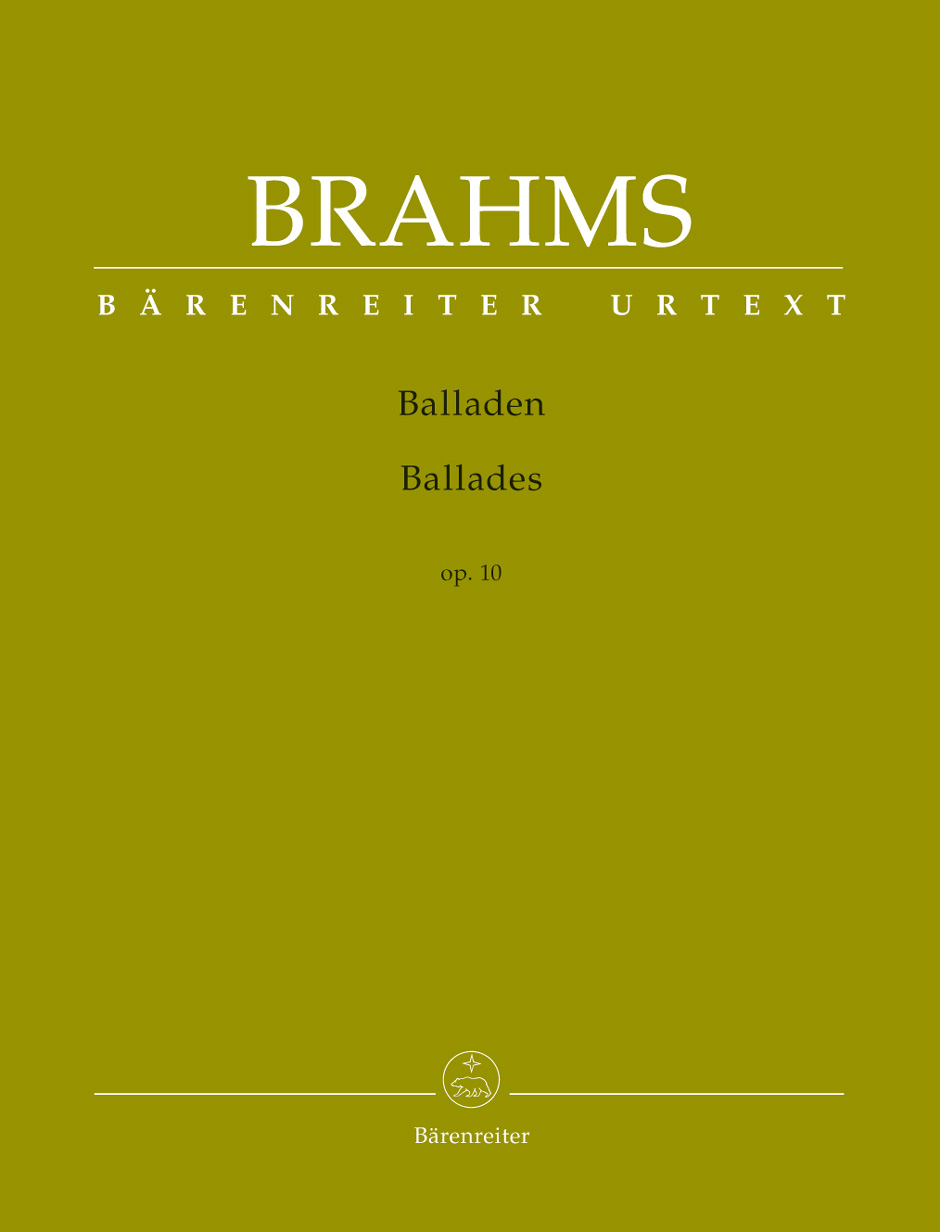 Brahms Ballades Op10 Piano Sheet Music Songbook
