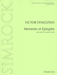 Fenigstein Memento Et Epitaphe Piano 4 Hands Sheet Music Songbook