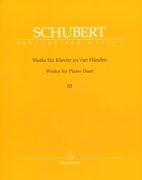 Schubert Works For Piano Duet Iii Sheet Music Songbook