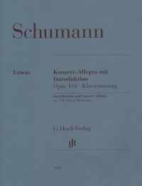 Schumann Introduction & Concert Allegro Op134 2 Pf Sheet Music Songbook
