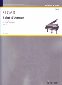 Elgar Salut Damour Op. 12 For 1 Piano 4 Hands Sheet Music Songbook
