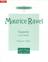 Ravel Concerto G 2 Pianos 4 Hands Sheet Music Songbook