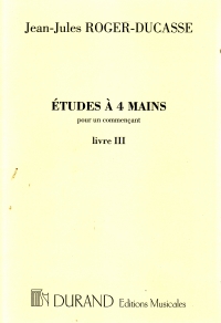Roger-ducasse Etudes Pour Commencants 3 Pf 4 Hands Sheet Music Songbook