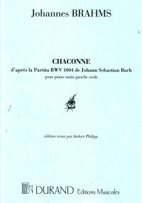 Brahms Chaconne (violin Partita Bwv1004) Piano Lh Sheet Music Songbook