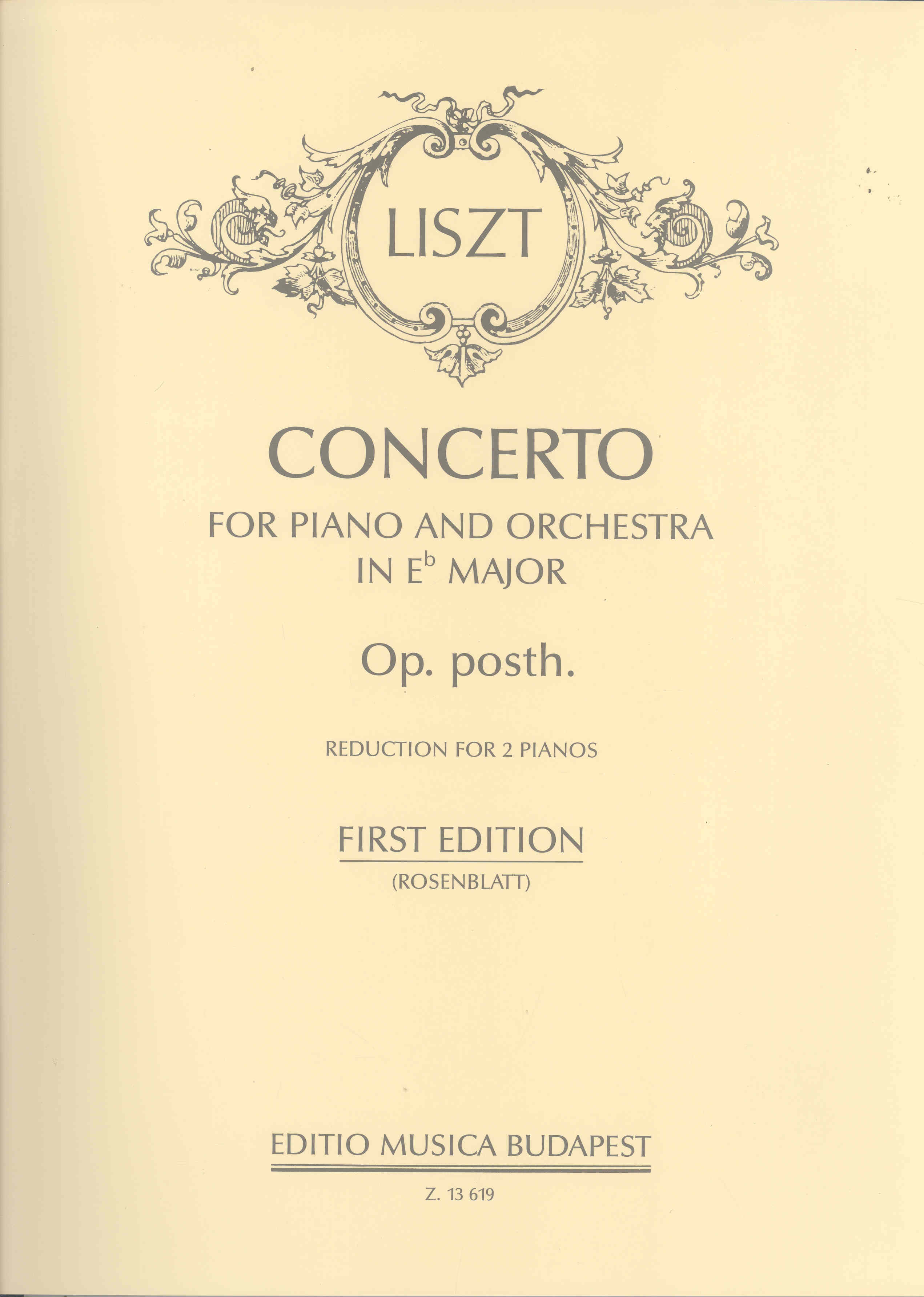 Liszt Piano Concerto In E Flat Op Post Two Pianos Sheet Music Songbook