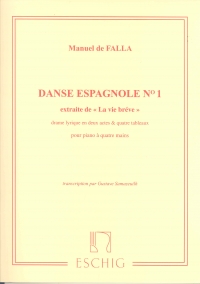 Falla Danse Espagnole No. 1 Piano 4 Hands Sheet Music Songbook