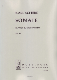 Schiske Sonata Op29 Piano 4 Hands Sheet Music Songbook