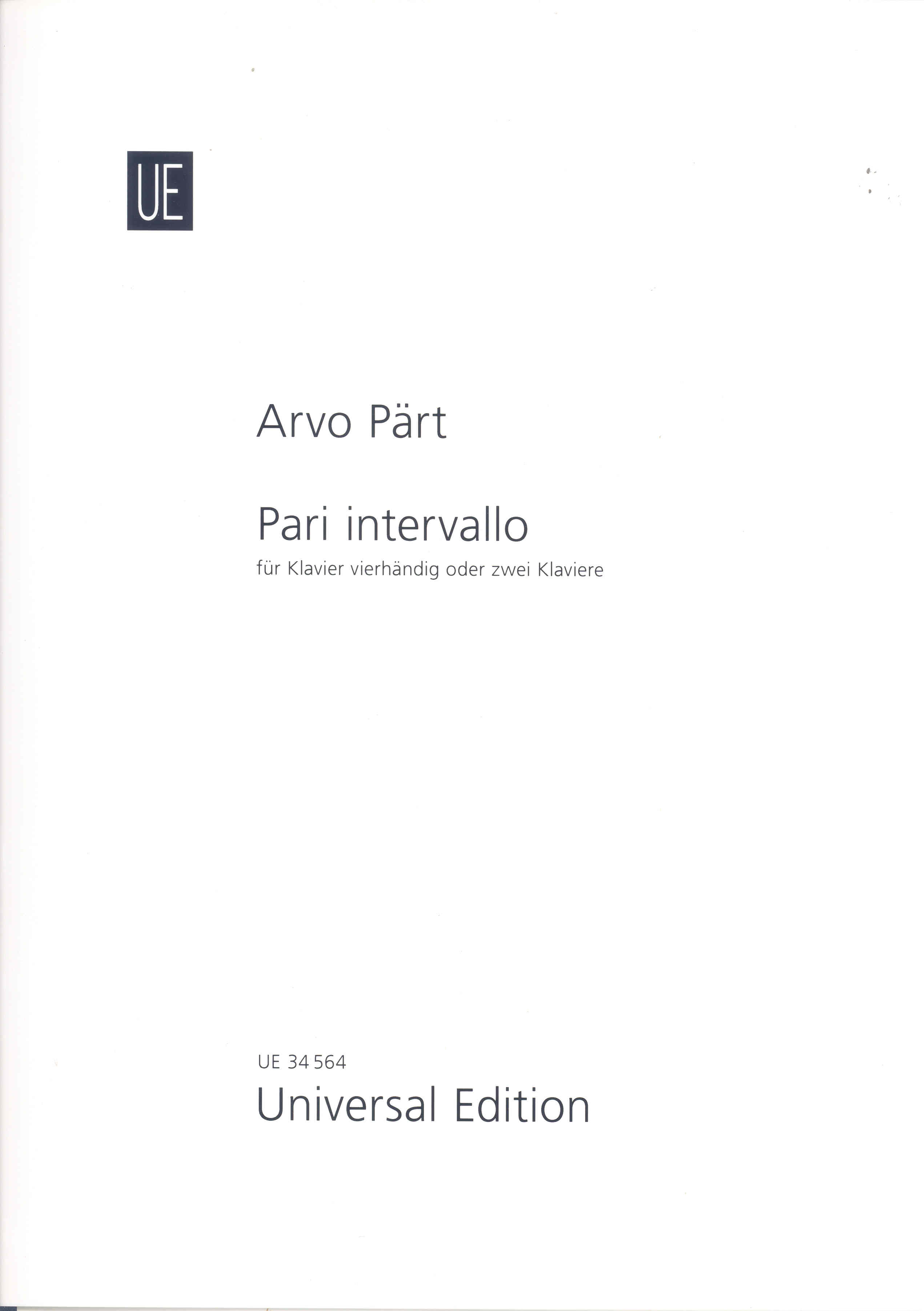 Part Pari Intervallo Piano Four Hands Or Two Piano Sheet Music Songbook