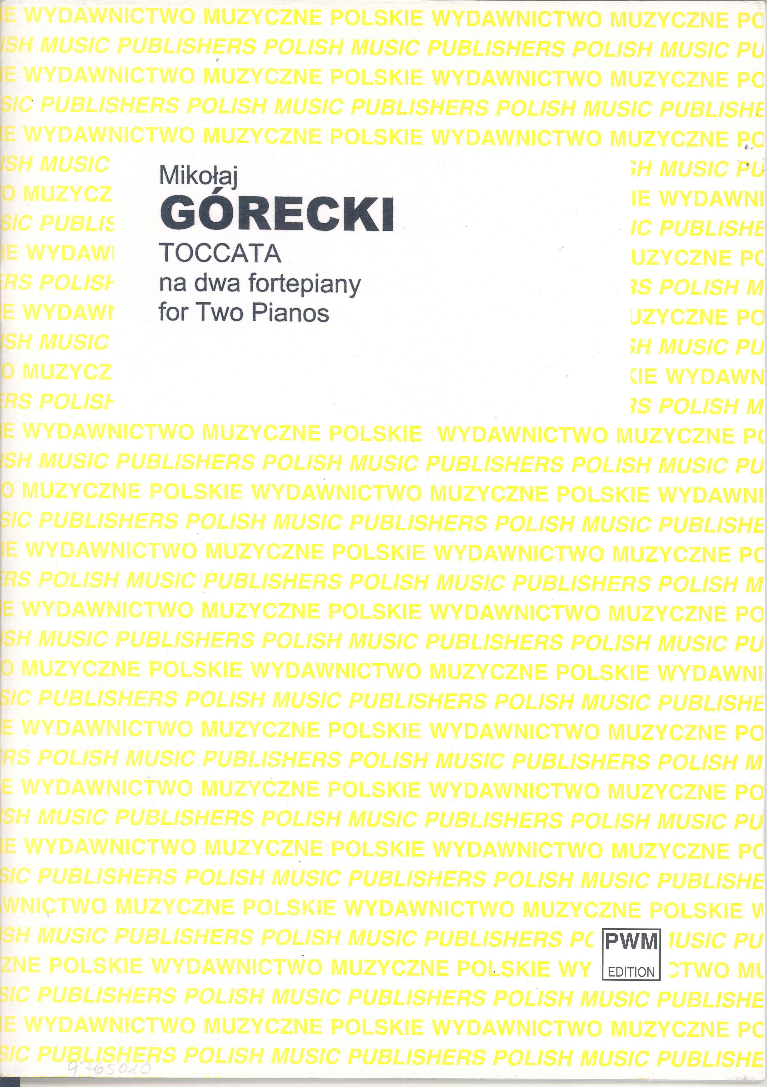Gorecki Toccata 2 Pianos Sheet Music Songbook