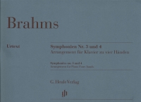 Brahms Symphonies Nos 3 & 4 Piano Four Hands Sheet Music Songbook