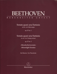 Beethoven Sonata Quasi Una Fantasia Eb Op27 No1 Sheet Music Songbook