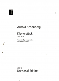 Schoenberg Klavierstucke Op 11/2 Piano Sheet Music Songbook