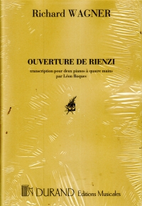 Wagner Rienzi Ouverture 2 Pianos 8 Hands Sheet Music Songbook