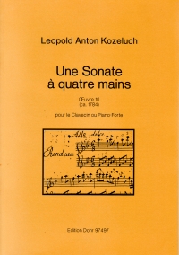 Kozeluch Une Sonate A Quatre Mains Op10 Pf/4h Sheet Music Songbook
