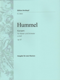 Hummel Concerto Amin Op85 2 Piano Reduction Sheet Music Songbook