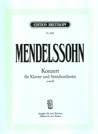 Mendelssohn Piano Concerto A Min Two Pianos Sheet Music Songbook