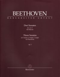 Beethoven 3 Sonatas Fmin A & C Op2 Piano Sheet Music Songbook