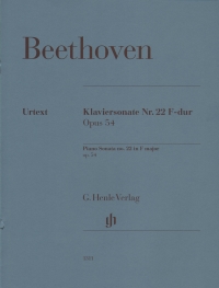 Beethoven Sonata No 22 Op54 F Wallner Piano Sheet Music Songbook