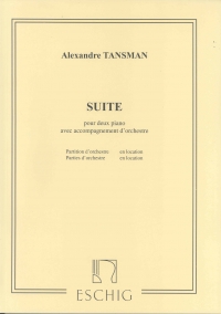 Tansman Suite 2 Pianos & Orchestra 3 Pft Reduction Sheet Music Songbook
