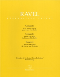 Ravel Concerto For The Left Hand Piano 2 Pf Reduct Sheet Music Songbook