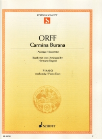 Orff Carmina Burana Excerpts Piano 4 Hands Sheet Music Songbook