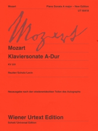 Mozart Piano Sonata A Kv331 New Edition Sheet Music Songbook