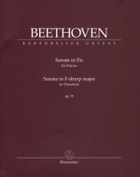 Beethoven Sonata Op78 F#min Piano Del Mar Sheet Music Songbook