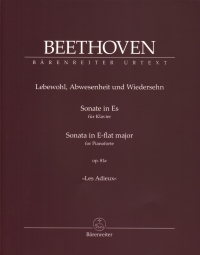 Beethoven Sonata Eb Op81a Les Adieux Piano Sheet Music Songbook