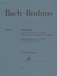 Bach Chaconne Partita No 2 Brahms Pf Left Hand Sheet Music Songbook