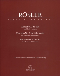 Rosler Concerto No 2 Eb Piano & Orchestra Reductio Sheet Music Songbook