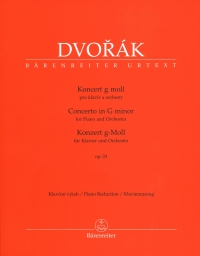 Dvorak Concerto Gmin Op33 Piano & Orch Reduction Sheet Music Songbook