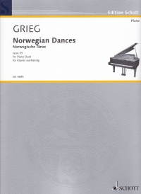 Grieg Norwegian Dances Op35 Piano 4 Hands Sheet Music Songbook