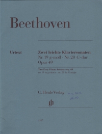 Beethoven 2 Easy Piano Sonatas Nos 19 & 20 Op49 Sheet Music Songbook