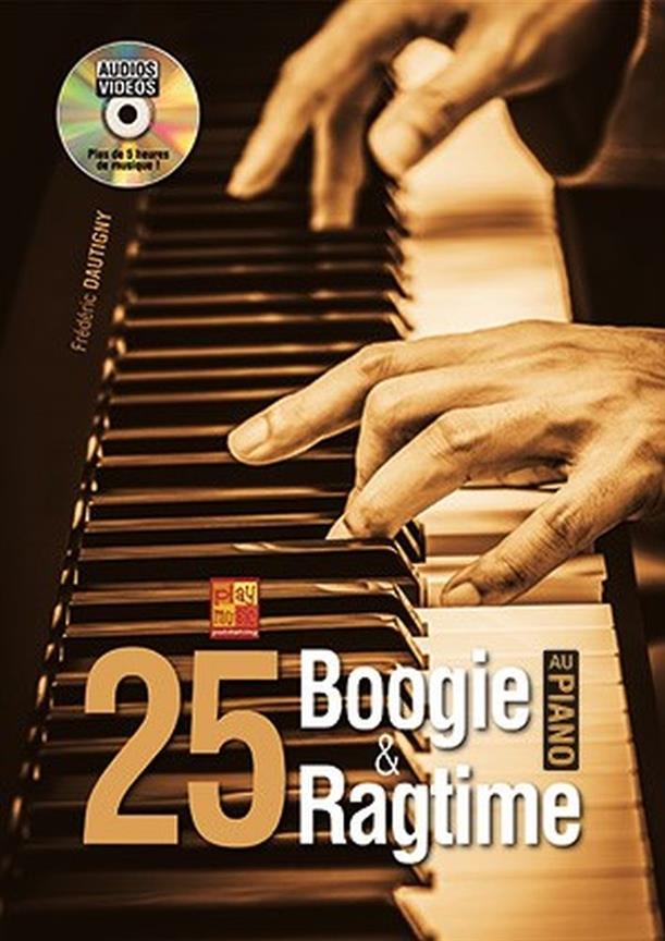 25 Boogie Et Ragtime Au Piano Book & Dvd Sheet Music Songbook