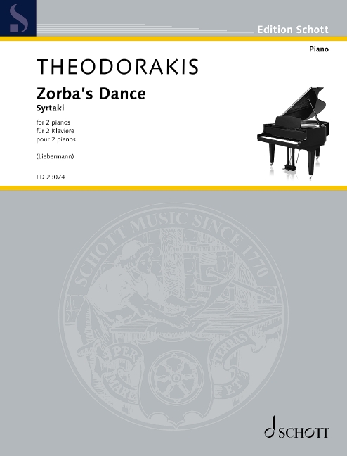 Theodorakis Zorbas Dance 2 Pianos Sheet Music Songbook