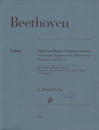 Beethoven Five Famous Piano Sonatas Urtext Sheet Music Songbook