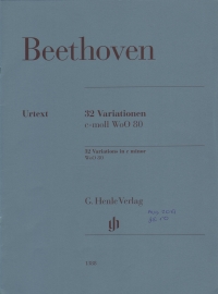 Beethoven 32 Variations In Cmin Woo 80 Piano Sheet Music Songbook