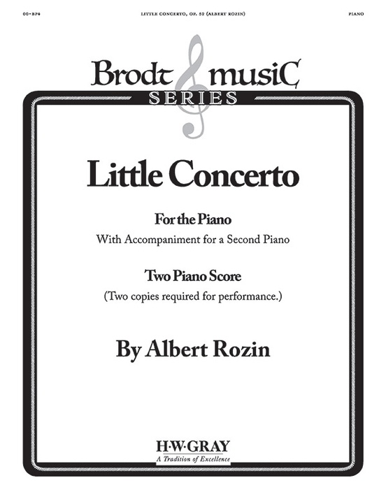 Rozin Little Concerto 2 Piano Score Sheet Music Songbook