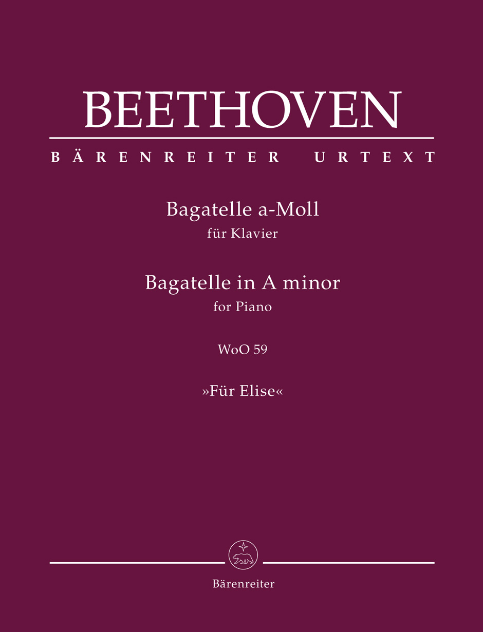 Beethoven Bagatelle For Piano Fur Elise Woo59 Sheet Music Songbook