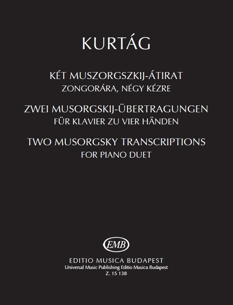 Kurtag Two Musorgsky Transcriptions Piano Duet Sheet Music Songbook